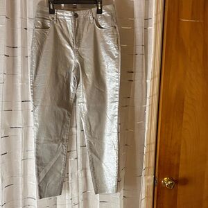 Kut from the Kloth Charlize Metallic Coated High Rise Cigarette Leg NWT Size 6